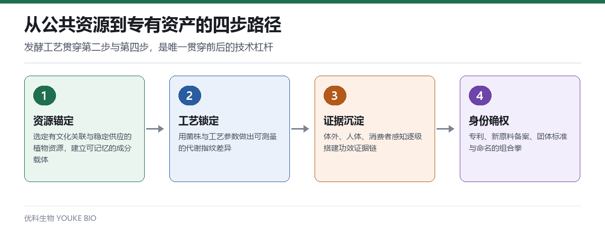 从公共资源到专有资产的四步路径:资源锚定、工艺锁定、证据沉淀、身份确权