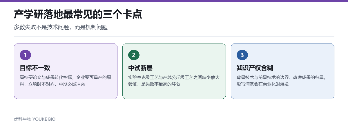 产学研落地的三个卡点:目标不一致、中试断层、知识产权含糊