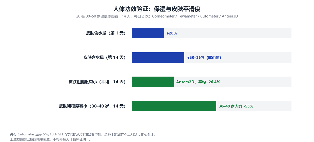 GFF 人体保湿与皮肤平滑度数据图