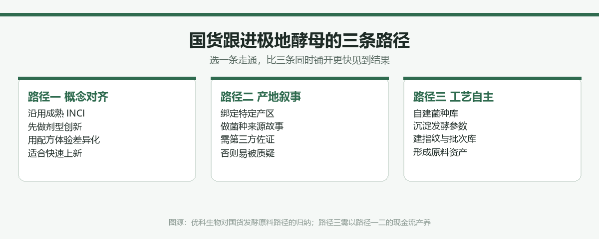 国货跟进极地酵母类发酵滤液的三条路径:概念对齐、产地叙事、工艺自主