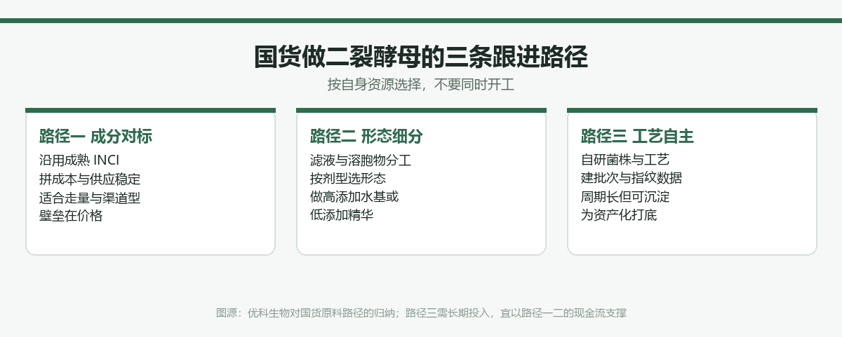 国货做二裂酵母的三条跟进路径:成分对标、形态细分、工艺自主,各自的资源需求与壁垒